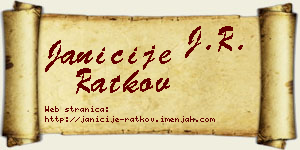 Janićije Ratkov vizit kartica